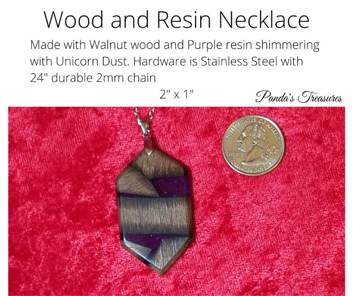 Necklace ~ Walnut and Purple Hex 203